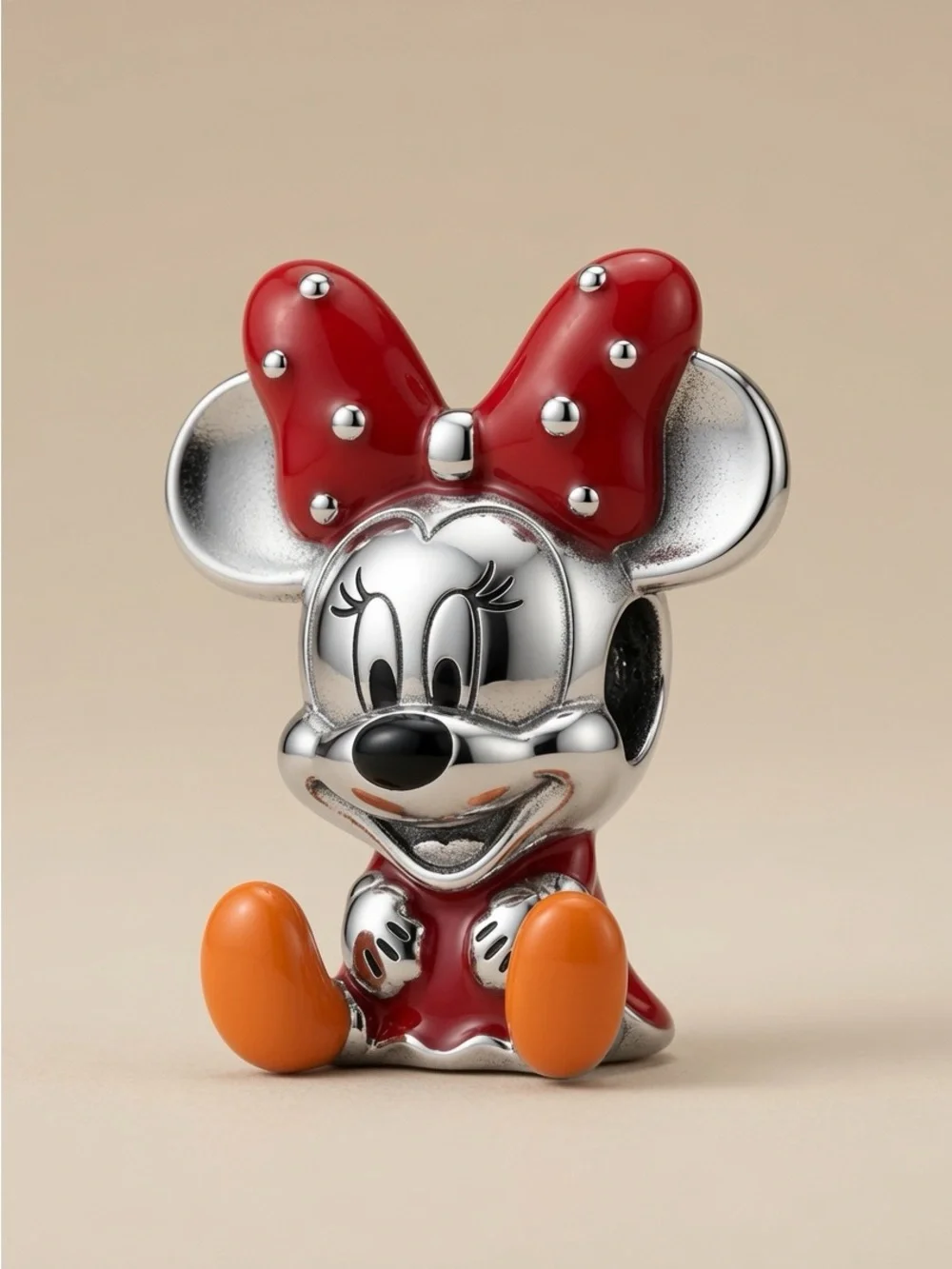 Red Bow Minnie Mouse Charm with Orange Shoes